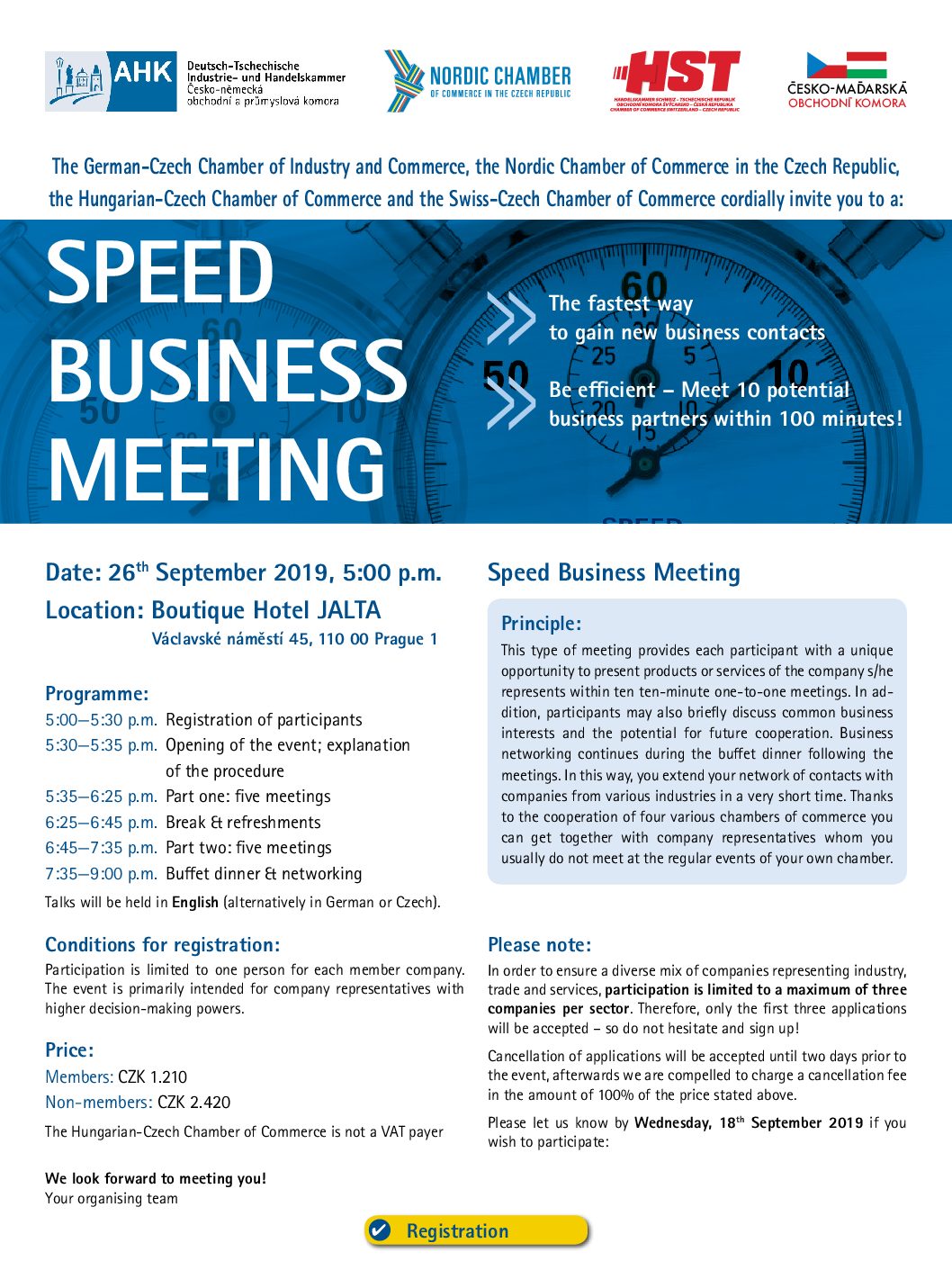 Speed Business Meeting 26. 9. 2019
